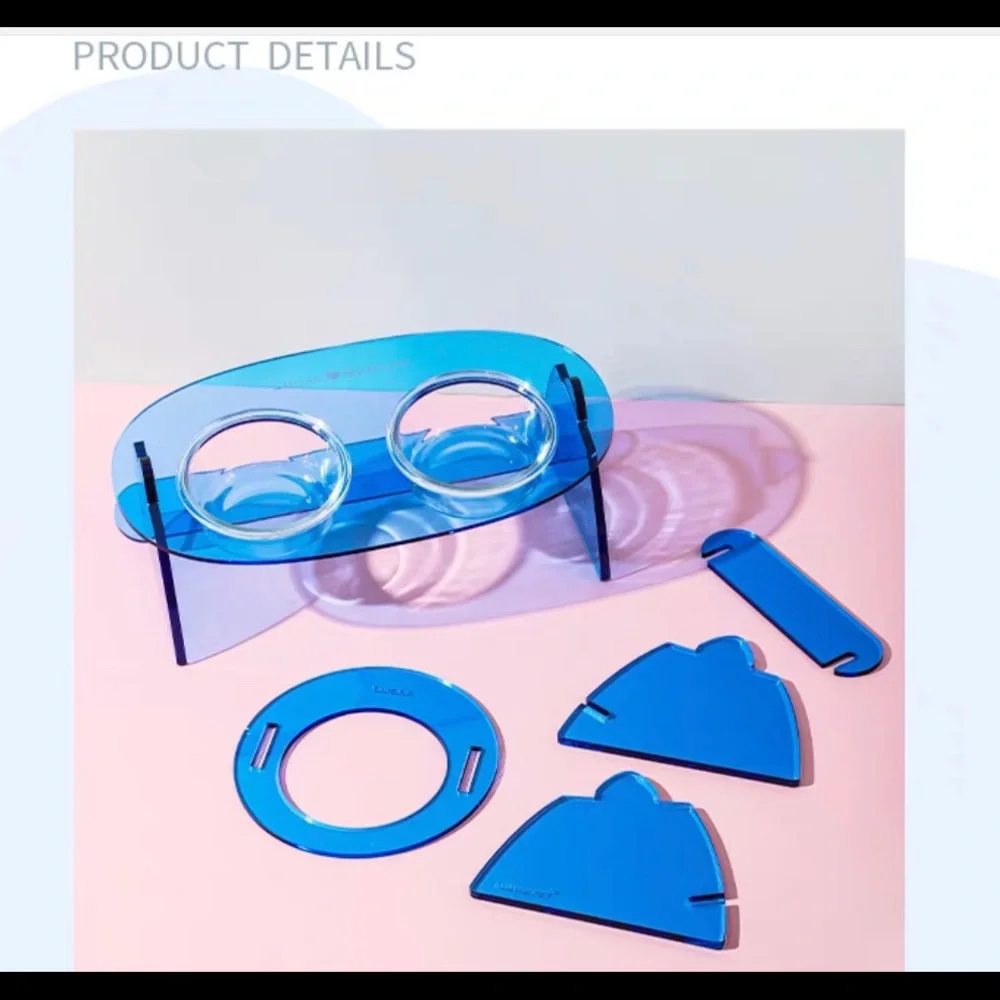Customizable LumaMix Patent Design of Acrylic Pet Bowl Set For HOME & Travelling